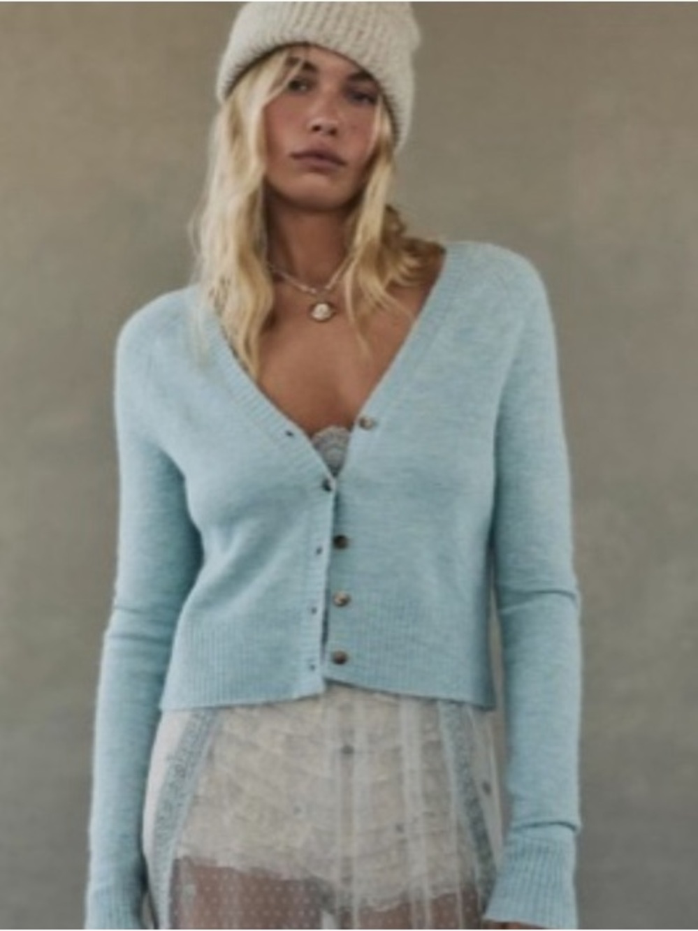 Free People School Girl SoftSpun Cardigan in light blue NET size XS